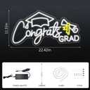 Congrats Grad Neon Sign Congrats Neon Lights Signs for Wall Decor with Dimmable Backdrop LED Light Up Signs for Party, Photos, Class of 2026 Celebrations, Graduation Gift
