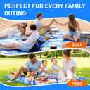 Everlasting Comfort Large Beach Blanket Waterproof & Sandproof - 128 x 108 /10.7ft x 9ft - Lightweight Picnic Mat, Camping Necessities for 10 People - Accessories for Outdoor Festivals - Blue