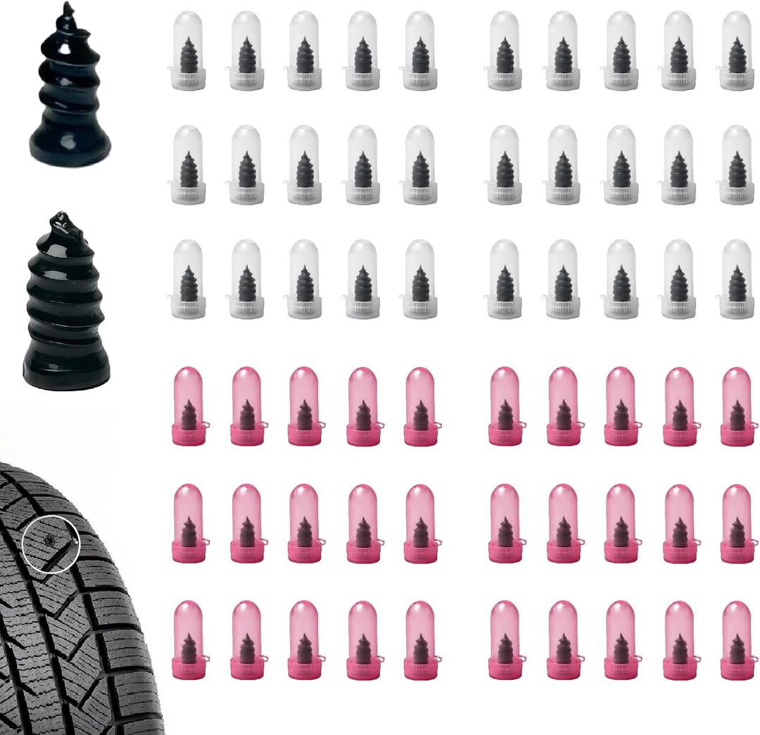 9 x 20 PCS Tire Repair Screws, Professional Screw Tire Plug Kit, Vacuum Tire Repair Rubber Nail Kit, Self-Service Tire Plugs Screw Type, Screw in Tire Plugs Heavy Duty for Car Motorcycle Truck Tractor