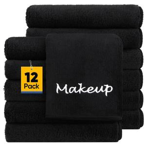 Makeup Remover Cloth, 12 Pack Black Facial Wash Cloths, Soft Coral Fleece Microfiber Towels for Face, Hand, and Bathroom(13" x 13")
Visit the UNIMADE Store