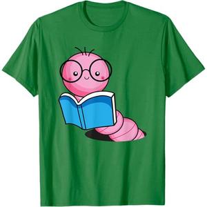 Book Worm Costume World Book Day Cute Kawaii Worm Reading T-Shirt. XS