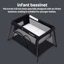 Pamo Babe Travel Crib Lightweight Playpen Baby Playard with Bassinet Portable Mini Playard (Black)