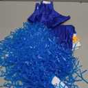 Kids Girls Cheerleader Costumes Halloween Dress Up Role Play Birthday Paty (7-8 Years, Blue)