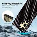 Owncase for Samsung Galaxy S24 Ultra Case Cute Fashion Polka Dot Phone Case for Women Girls Shockproof Slim TPU and Hard PC Protective Cover, Black