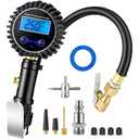 Digital Tire Pressure Gauge with Inflator, 250 PSI Heavy Duty Air Chuck & Compressor Accessories with Quick Connect Coupler and Rubber Hose for Cars, Inflatables
