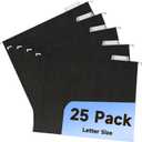 Letter Size Colored File Folders-25 Pack,11 Point Paper Stock,Adjustable Tabs,Bulk for Filing Cabinet Black