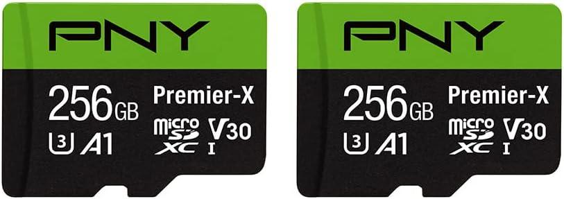 PNY 256GB Premier-X Class 10 U3 V30 microSDXC Flash Memory Card 2-Pack