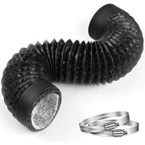 Dryer Vent Hose,4 Inch x 7.2 FT Flexible Aluminum Duct-PVC Aluminum Foil Multi-Layer Air Ducting for HVAC Ventilation, Exhaust Fan,Grow Tent,2 Clamps Included