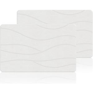 THMINS 2 Pack Extra Large Stone Bath Mat, 32''x20'' Non-Slip Diatomaceous Earth Stone Bath Mat, Super Absorbent Quick Drying for Bathroom, Easy to Clean