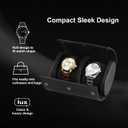 ROSELLE Watch Roll Travel Case for Men and Women- 2 Watch Storage and Organizer-Secure Storage with Innovative Removable Pillows & Solid Dividers for Home, Travel and Display (Black Cross-2 Slot)