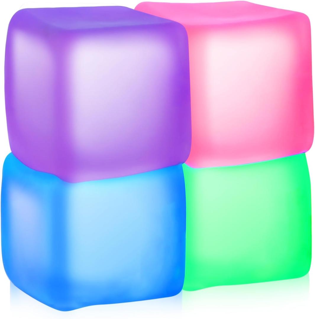 Fidget Toy Stress Cube 4 Pack, Cube Squishies Anxiety Stress Relief with Thick Substance,Fidgets for Classroom,Stress Balls for Adults Kids Children Teens