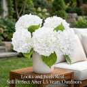 Waipfaru 21" Real Touch White Hydrangea Artificial Flowers with Long Stem & Leaves, Full Latex Faux Hydrangea Flowers for Home Decor Party Floral Arrangements Wedding Bouquets Centerpieces, 3Pcs