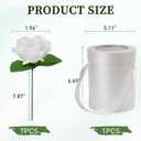 2 x White Artificial Flowers Fake Roses Silk Flowers Box Set for DIY Wedding Cake Bouquets Centerpieces Arrangements Party Baby Shower Home Decorations(7 PCS)