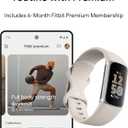 Fitbit Charge 6 Fitness Tracker with Google apps, Heart Rate on Exercise Equipment, 6-Months Premium Membership Included, GPS, Health Tools and More, Porcelain/Silver, One Size (S & L Bands Included)