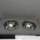 New Age Pet ECOFLEX Piedmont 2-Bowl Elevated Dog Feeder with Sliding Lid Storage Bin - Grey, Ideal for Small Spaces and Taller Dogs, Easy to Clean and Assemble, Non-Toxic and Moisture Resistant