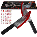 LENOAPHYS  Tattoos 16 Inch Large Halloween Fake Knife Prop with Fake Blood for Chucky Costume Plastic Halloween Prop Knife for Costume Accessories Horror Cosplay