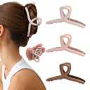 3Pcs Silicone Hair Clips Flexible Claw Clips for Women Cloud Clip Bendable Large Hair Claw Clip