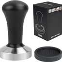 53mm Black Coffee Tamper Espresso Press with Small Mat 304 Stainless Steel Base Aluminum Handle Barista Tool