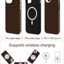 Magnetic Polka Dot Phone Case for iPhone 13/14, Compatible with MagSafe, Cute Brown Polka Dots Aesthetic Soft TPU and Hard PC Shockproof Protective Phone Cover for Women Girls-Shiny