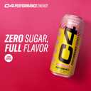 C4 Performance Energy Drink | Strawberry Blast | Zero Sugar Carbonated Preworkout Energy | 200mg Caffeine with Beta Alanine | 16 Fl Oz (12 Pack) (EXP 04/01/27)