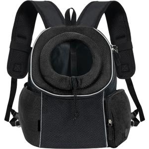 Black,Pet Travel Dog Backpack Carrier, Head-Out Design, Breathable, Puppy Front Carrier, Pet Hiking Bag, Small Medium Dog Puppy Large Cat Carrying Bag