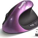 Ergonomic Mouse Wireless,Vertical Mouse with Silent Click Right Handed Small Mouses with 6 Buttons 1000/1200/1600 for Laptop,Desktop,PC, MacBookPurple AA