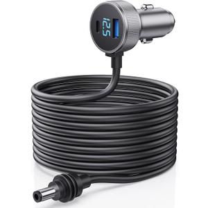 Starlink Mini Cable, 3 in 1 Starlink Mini Car Charger DC Power Cable+ Cigarette Lighter Adapter 12V-48V with Digital Display, Durable USB C PD 40W and USB A 35W Ports for Trucks and Cars (16.4FT)
