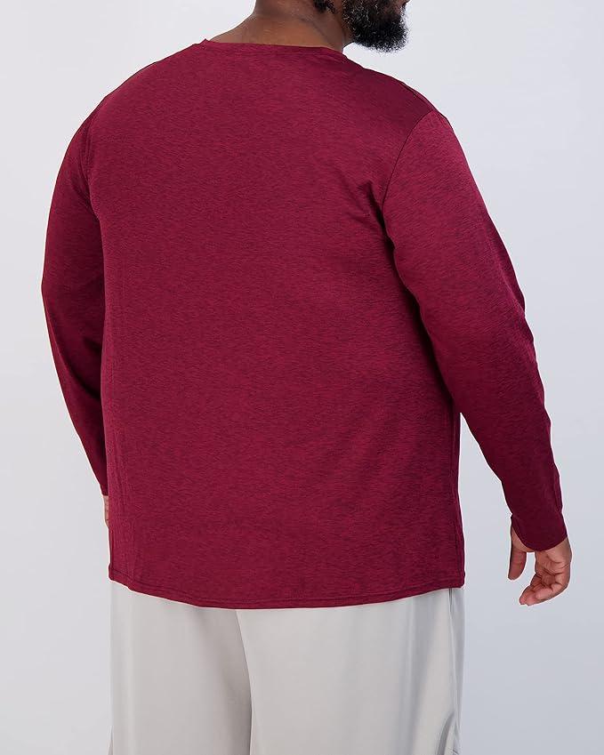 Real Essentials 2 Pack: Men’s Big & Tall Tech Stretch Long-Sleeve & Short-Sleeve Dry-Fit T-Shirt (5XT)