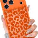 BITOBE Magnetic Case for iPhone 17 Pro Max [Compatible with MagSafe] Cute Leopard Pattern Case for Women Girls Soft TPU Bumper Translucent Orange Slim Protective Cover