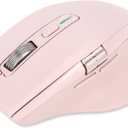 Wireless Bluetooth Side Scroll Mouse with Multi-Device, Ergonomic Computer Mice with Smart Flying Scroll, Quiet Click for Computer, Laptop, iPad, Tablet, MacBook (Pink)