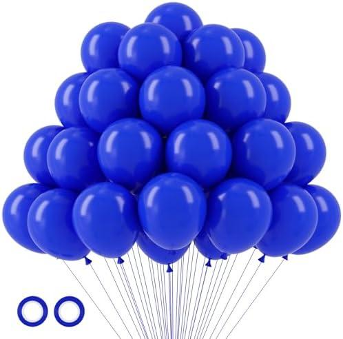 Voircoloria 100pcs Royal Blue Balloons 12inch Party Balloons for Birthday Graduation Baby Shower Anniversary Nautical Party Decorations