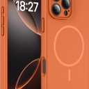 Magnetic for iPhone 16 Pro Case, Compatible with MagSafe, Full Camera Protection, Military-Grade Protection 3.0mm Thicken Silicone Phone Cover for 16 Pro 6.3", Orange