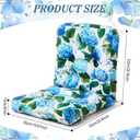 Hoteam 4 Set Outdoor Patio Chair Cushions 20 x 42 in Deep Seat Waterproof Patio Cushions Set for Furniture Replacement Removable Seat and Back (Blue Hydrangea), 41.7 x 19.7 x 3.9 inches