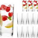 Highball Glasses Set of 12, 16oz Tall Drinking Glasses, Water Glass for Kitchen, Tom Collins Glasses, Mojito Glass Cups, Cocktail Glasses for Bar Glassware