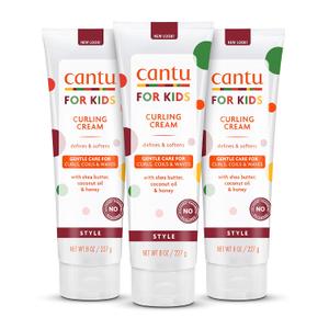 Cantu Care for Kids Paraben & Sulfate-Free Curling Cream with Shea Butter, 8 oz (Pack of 3)