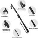 SANLIKE 15.5FT Aluminum Boat Hook, 5 Section Telescopic Dock Pole, Black