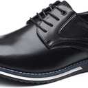 Mens Dress Shoes Casual Oxford Derby Orthopedic Leather Shoes Comfortable Walking Sneakers Business Office Loafers Work Flats (6, Black)