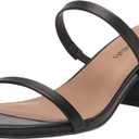 Amazon Essentials Women's Thin Two Strap Chunky Heeled Slide, 5.5