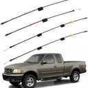 Rear Door Upper & Lower Latch Cables, Compatible with F-150 F-250 Left & Right Back Door Upper & Lower Latch Cables Repair Kit 32.2 Inch & 23.5 Inch