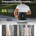 Rakiie Back Brace for Lower Back Pain Relief, 8 Stays Powerful Lumbar Support for Men Women, Back Support Belt with 3D Pad, Breathable Back Support Brace with Adjustable Strap for Herniated Disc, Sciatica, Green Size M