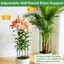 6 Pack 32 or 16 inch Adjustable Plant Support Stakes, Heavy-Duty Half Round Peony Support, Garden Plant Stakes Cage for Outdoor Plants, Peony, Tomato, Hydrangea, (16In Support +16In Extension Tubes)