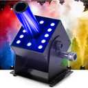 CO2 Jet Machine with 12 RGB LEDs & DMX512 Control, 19ft High-Output CO2 Cannon Fog Machine for DJ, Nightclub, Concert, Wedding, Party, Stage Show- Professional Portable Stage Effect Equipment, 1-Head Version