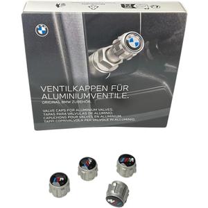 BMW Genuine M Logo Wheel Tire Valve Stem Cap Set