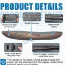 Kayak Cover 600D, Waterproof Full Coverage Canoe Cover with Zipper, Kayak Covers for Outdoor Storage, Heavy-Duty UV Protection and Tear & Dust Resistant for 13 ft Fishing Boats & Paddle Boards