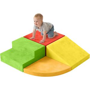 YENING Large Foam Climbing Blocks for Toddlers 1-3 Baby Climbing Toys for 1 Year Old Soft Play Set for Babies 6-12 Months Indoor 4 Piece