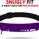 USHAKE Slim Running Belt for Women Men-Runners Phone Holder Fanny Pack, Adjustable, Bounce Free Waist Pouch bag for Workout, Money Belt, Run Gear Accessories Purple