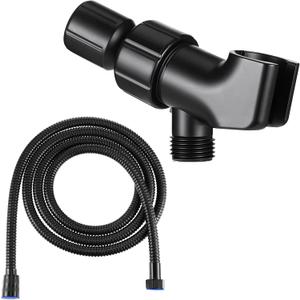 Mimorou 79 Inch Stainless Steel Shower Hose with Adjustable Shower Arm Holder and Head Replacement (Black)