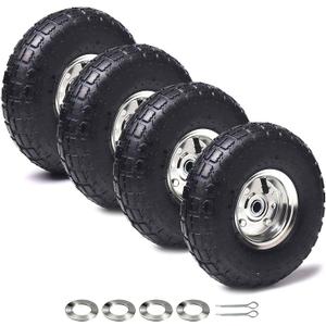 AR-PRO (4 Pack) 10" Pneumatic Tire and Wheel, 4.10/3.50-4, 5/8" Bore, Set of 4