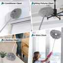 DRQ Ceiling Fan Cleaner Duster, Reusable Microfiber Duster with Extension Pole, 13 to 48 Inch Fan Blade Cleaner, Removable Dusters for Cleaning Walls Bookshelves Door Window Top (Grey) (Gray)