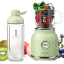 Homeleader Smoothie Blender, Personal Blender for Shakes and Smoothies, With 6 Sharp Blades, 21oz Travel Cup and Lids, Green Machine, Function Blender Juicer